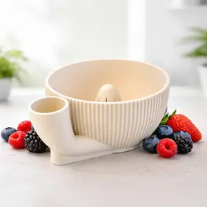 Automatic Fruit Washer Bowl with Water Flow Spinner – Self Cleaning Colander