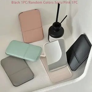 1/5pcs-Compact Mirror, Small Travel Makeup Mirror,Folding Mini Mirror, Foldable Makeup Mirror,Standed&Handheld,Portable for Pocket,Purse,Gift，Adjustable Portable Folding Travel Mirror for Girl, Women, Beauty