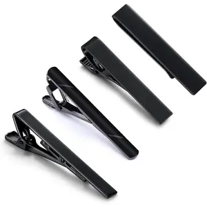 4pcs Gold Sliver Black Tie Clips Set Regular Ties Necktie for Wedding Engagement Anniversary Business Best Gift Skiny Necktie Meeting for Dad Husband Brother Boyfriend