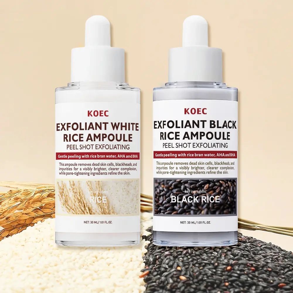 White Rice Peeling Ampoule, Dead Skin Gentle Exfoliating Ampoule with Rice Water Extract, Niacinamide, Daily Skin Texture Care, All Skin Types