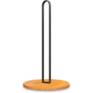Paper Towel Holder - Wooden Paper Towel Holder with Non-Slip Wood Base, Minimalistic Modern Style, Countertop Paper Towel Holder, Black Paper Towels Holder, Paper Towel Stand for Kitchen, Home, Office others