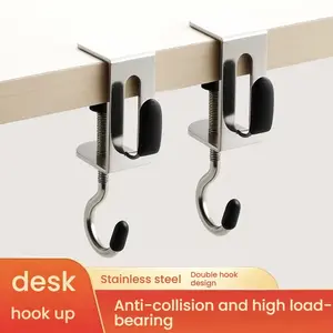 Metal Desktop Organizer Shelf, Adjustable Height, No Drilling Installation, High Load Capacity Hooks, Space Saving, Home Office Kitchen Closet, Space Saver Organizer