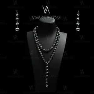 (VIVA CUSTOM)French Light Luxury Temperament Peplum Casual Necklace Set