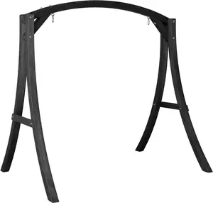 VINGLI 6.7FT Porch Swing Frame, 1000LBS Heavy Duty A-Frame Wooden Porch Swing Stand with Curved Arc Top for 5FT Porch Swing, Large Swing Hanger for Garden, Patio, Backyard & Indoor