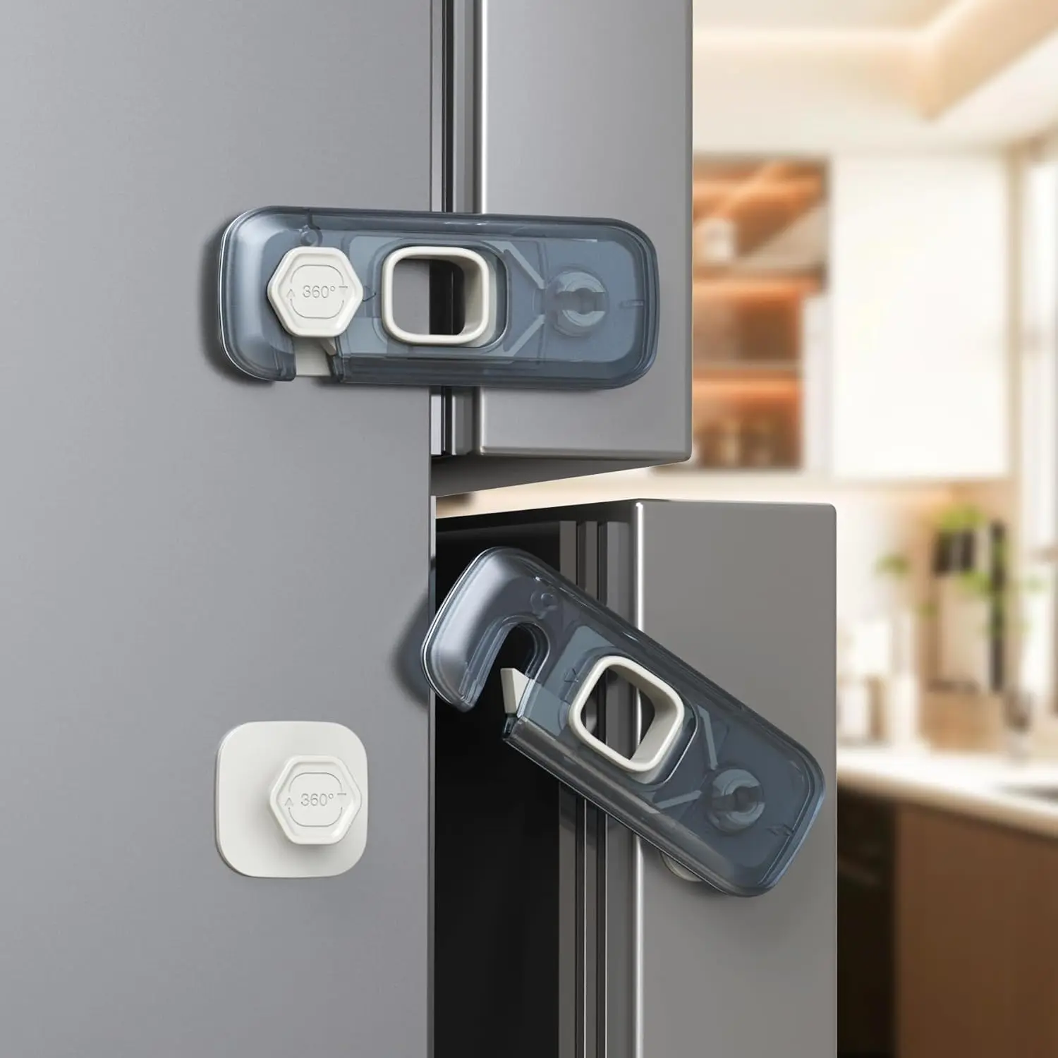 5 Pack  Proof Refrigerator Lock, Fridge Locks for  with Sticky Adhesive Pads,  Safety Locks for Doors, RV Refrigerator, Oven Lock  Safety  Cabinet Locks