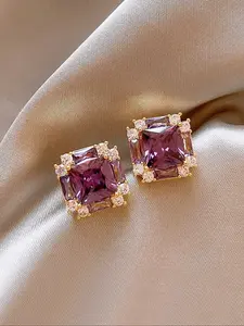 Elegant Rhinestone Stud Earrings for Women, Party and Vacation Fashion, High-End Luxury Design, Perfect for All Seasons