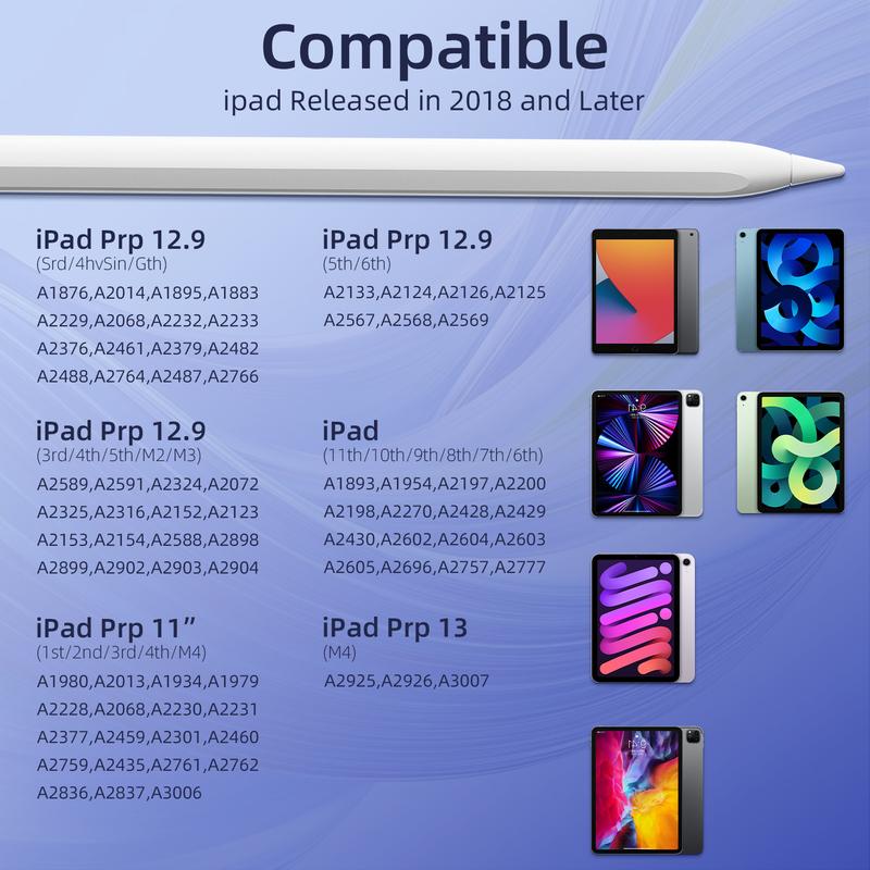 Compatible with iPad stylus pens, specifically designed for iPad. Supports fast charging and anti-slip tilt sensing. Compatible with Apple iPad A16 11 and 10 generation devices. Capacitive stylus pen.TikTokShopHolidayHaul