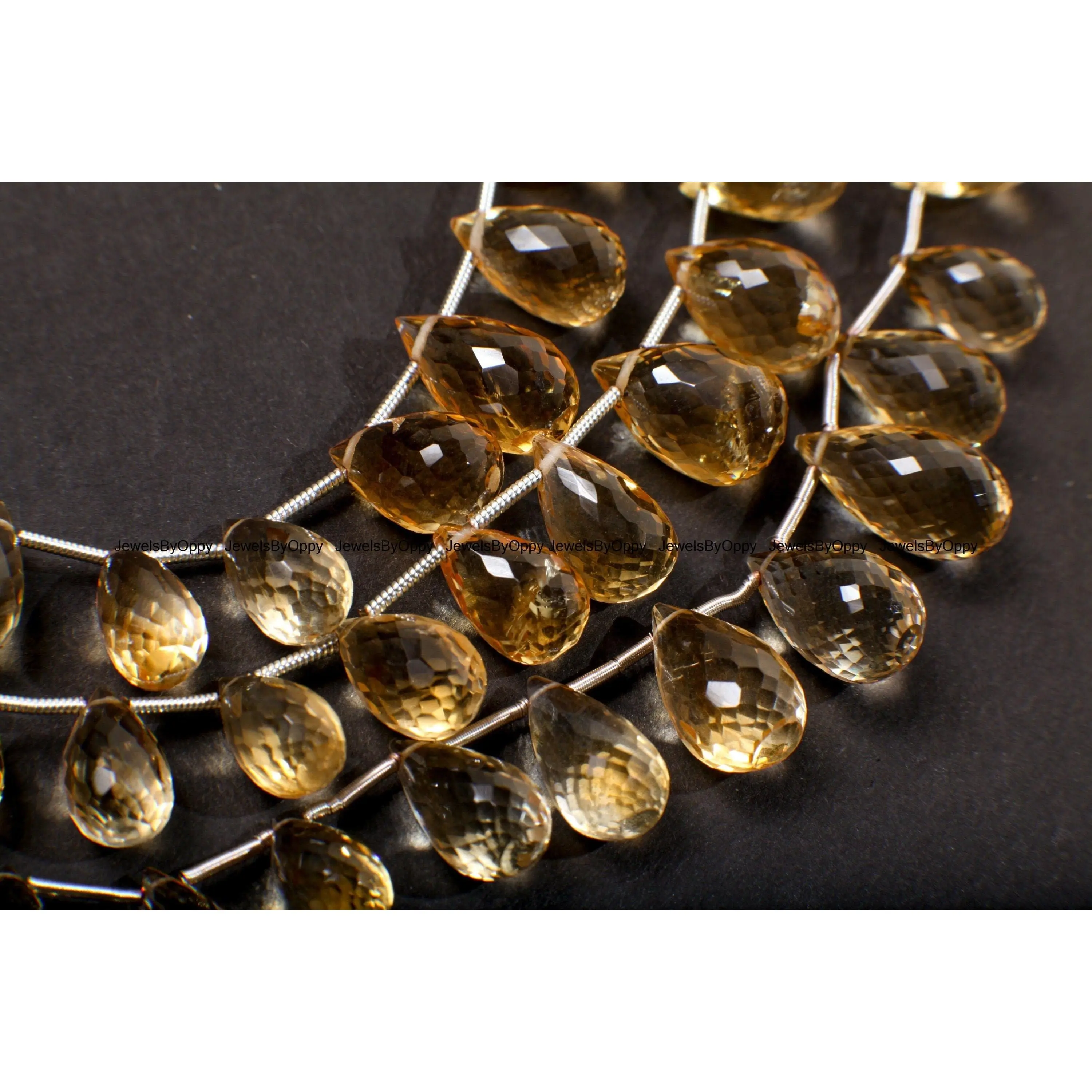 Citrine Faceted Briolette, Natural Citrine AAA clear quality gemstone Teardrop Beads 5x10-7x12mm Jewelry Making Necklace, Bracelet 20pcs