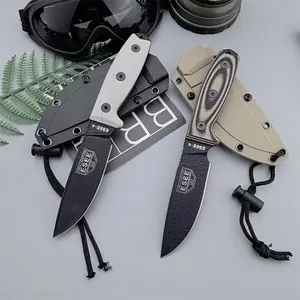 Brand-new high-hardness climbing knife with sheath and fixed blade, D2 blade, G10 handle ideal for outdoor fishing and camping, Tactical Knives
