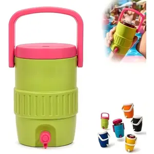 Portable Drink Holder, 12oz Insulated Cup Sleeve with Handle, 3D Printed Mini Water Bottle Design, Outdoor Party Accessory