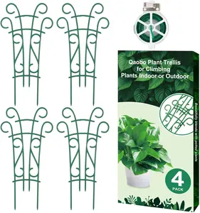 4-Pack Stackable Plant Trellis with Garden Wire – Indoor & Outdoor Support for Climbing Pothos, Hoya, Ivy & Flowers