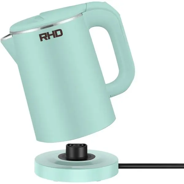 RHD Small Electric Kettle 0.8L, 1000W Fast Boil, Stainless Steel, Green | Auto Shut-Off, Boil-Dry Protection, Mini Travel Kettle for Dorm Hotel, Coffee Tea RV Office