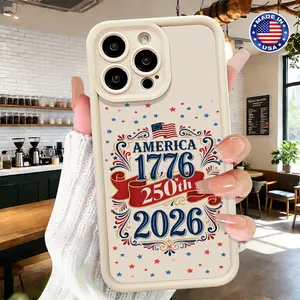 Vintage Patriotic America 1776 250th 2026 Design Slim Case for iPhone 17 16 15 14 Pro Max 13 12 11 XR XS Plus Air Shockproof Anti Drop TPU Cover Gift For Family and Friends