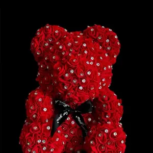 Exclusive Diamond Rose Bear Red