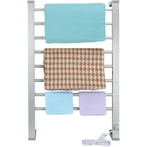 Towel Warmer with Timer,Towel Racks for Bathroom,8 Bar Heated Towel Rack for Clothes Drying,Portable Free Standing Heater,Auto Cut Off  Electric Heat Dryer,Wall Mount Thermostat Shelf