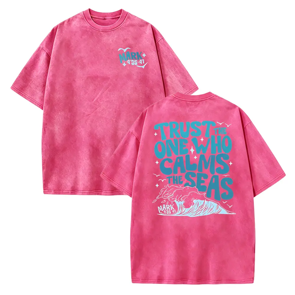 Trust the One Who Calms the Seas Top, Retro Christian Girl Summer Shirt, Teens Bible Beach Top, Boho Deep Waters Shirt, Christian Tee