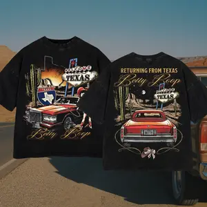 Retro 90s Aesthetic Welcom Texas Tee, Cowgirl Edition, Heavyweight Streetwear, Oversized Washed Black Shirt, Must-have for Summer, Gifts for Texans, Shirt for Women Crewneck