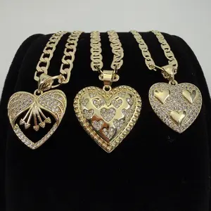 Heart Necklace 14k Gold Plated Women Jewelry No Fade
