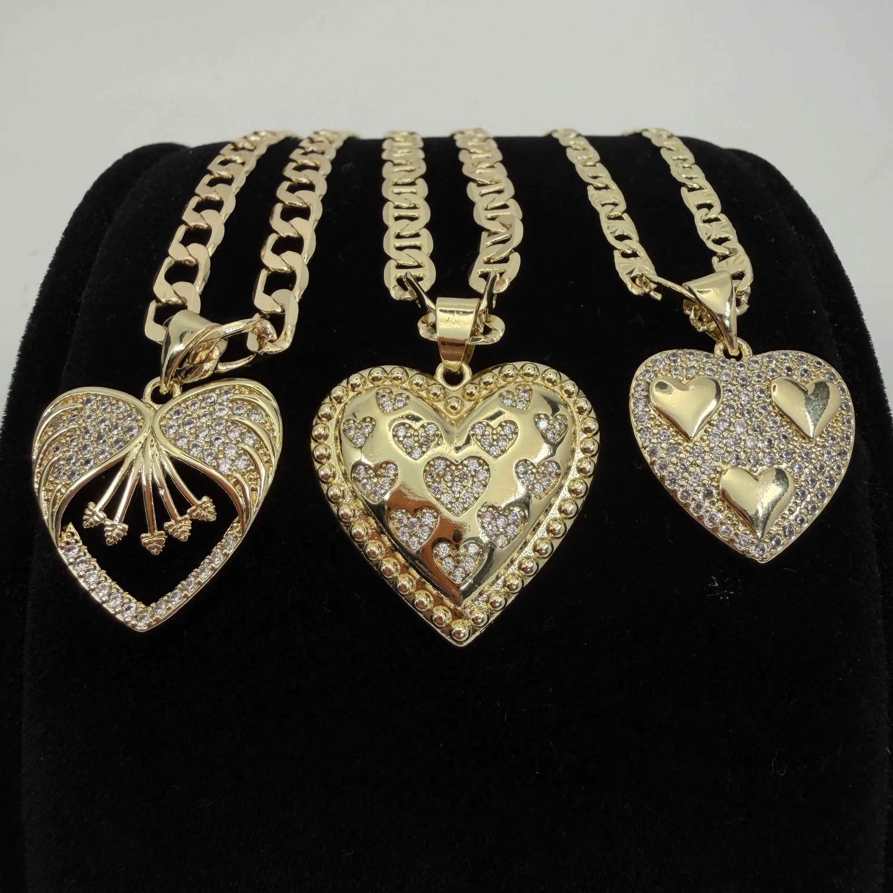 Heart Necklace 14k Gold Plated Women Jewelry No Fade