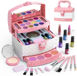 35PCS Kids Makeup Kit – Washable & Safe Pretend Play Set for Girls Age 5+ Gift