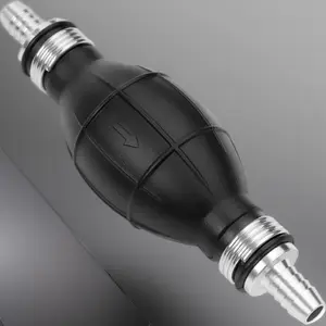 3/8" Marine Boat Primer Bulb, Universal Fuel Hand Pump for Outboard Motors, Black Rubber Manual Vacuum Primer Bulb for Gas, Gasoline, Diesel & Water