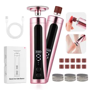 Electric foot grinder 10 Bits & 30 Sanding Papers Rechargeable, Portable Callus Remover & Nail Grinder