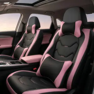 For Honda Accord 2003-2021 2022 2023 2024 2025 2026/ Civic 2003-2023 2024 2025 2026 5 Seater Luxury Car 5 Seat Covers with Pillows & Storage Bag, Premium Leather Front & Rear Full Set Car Seat Covers Cushion Accessories