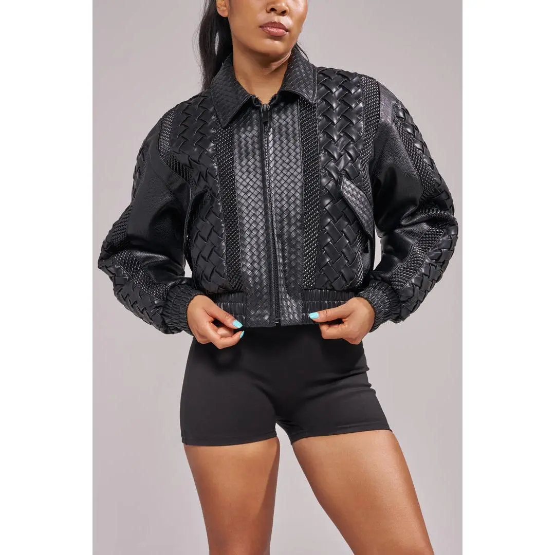 ALONSO-BLACK BOMBER JACKET