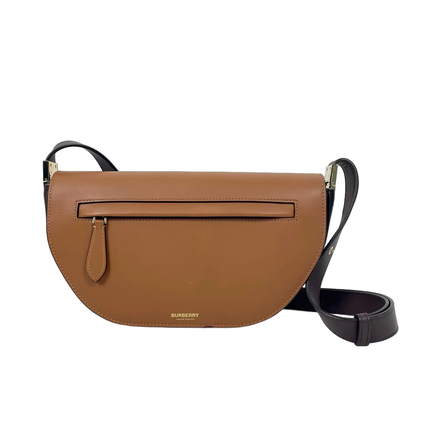 Pre-owned Leather Shoulder Bags Burberry Olympia Crossbody Bag Warm Sand