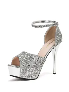 Sparkly Sequin Platform Sandals | Party & Club Heels