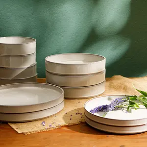 16-Piece Dinnerware Set for 4 - Reactive Glaze Terracotta - Santorini Mist
