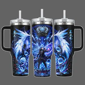 Rimuru Tempest Veldora Dragon Wing Stainless Steel Insulated Tumbler Cup, 20oz/40oz with Straw Lid Included, 40oz Handle Option, Full Wrap Tensura Anime Design, That Time I Got Reincarnated as a Slime Gift for Anime Fans
