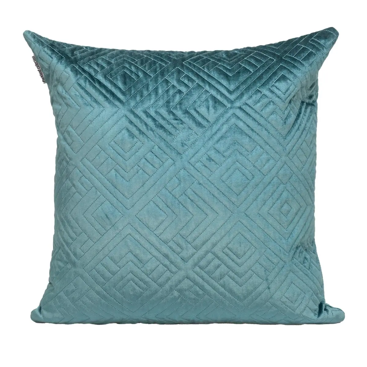 Parkland Collection PILL21355P Eris Transitional Teal Square Woven Fabric Cushion - Tufted Texture, Geometric Stitch Filled Cover for Home Interior Decorative Throw Use
