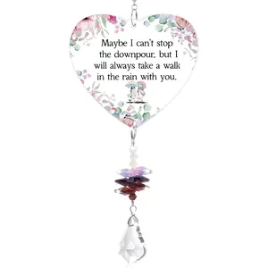 Two Styles Acrylic Creative Keepsake Ornament - Butterfly & Heart Pendant with Uplifting Quotes, Perfect Sentimental Gift for Birthday, Christmas, Grandma & Loved Ones