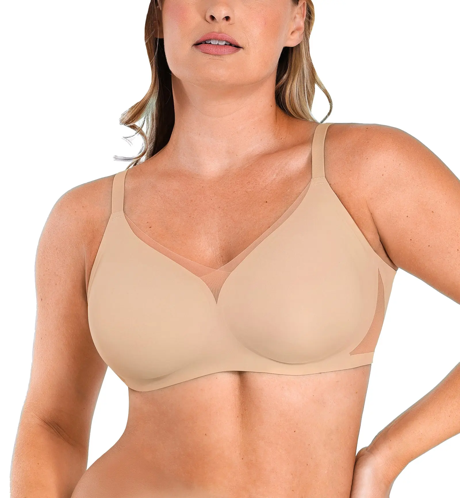 SHAPELLX Inner Armor Contour True Support Bra Ample D+ Cup (NY250010) - Beige