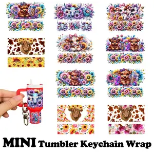 Mini Uv Dtf Keychain Transfer Sticker Packs, 10 Sets Waterproof Print Decals for Mini Tumblers Keychain Diy, 3D Glossy Finish, Fantasy Design