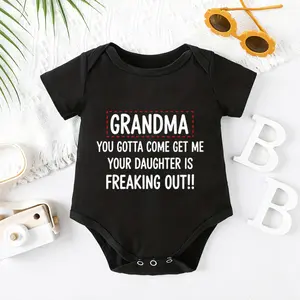 2026 Cute Newborn Baby Bodysuit with Grandma You Gotta Come Get Me Your Daughter Is Freaking Out Print, 100% Cotton Short Sleeve Romper All Seasons, Funny Casual Onesie for Baby Boys Girls, Indoor Outdoor Infant Clothes 0-2T, Perfect Baby Gift