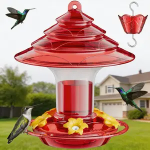 Birdream Hummingbird Feeder for Outdoors Hanging, 20oz Hummingbird Feeders with 5 Bee Guard Feeding Ports & Built-in Ant Moat Brush Leak-Proof for Outside Gifts for Women outdoorfun