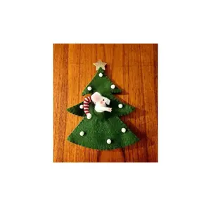 NWT CREATIVE CO-OP Wool Felt Christmas Tree/MOUSE Bottle Topper