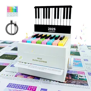 2025 Piano Calendar, Desk Calendar, Rechargeable Mini Piano with 52 Sheet Music in 27 Cards, Creative Gifts, Birthday Gifts for Women, Wedding Gifts, Women's Gifts, Girlfriend Gifts, Christmas Gifts, Desktop Unwrapping Ornament Peripheral Folding Piano
