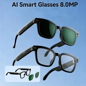 Ai with Camera, 1080P Video Recording, 8mp Camera, Real-Time Translation, Chatgpt Ai Voice Assistant, Blue Light Blocking Sunglasses, Wireless Smart Glasses