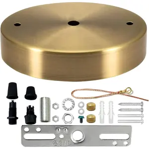 4.7" Gold Light Canopy Kit US UL Vintage Ceiling Light Plate for Pendant Chandelier with All Mounting Hardware Light Fixture Cover Plate for Easy Installation