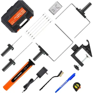 4 in 1 Hot Wire Electric Foam Cutter Kit, Styrofoam Cutting Tool 15W/ 6V with Case, Heated Foam Carving Knife Kit (Toolbox Orange)