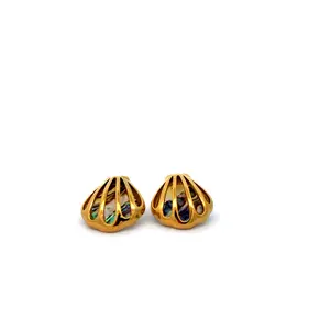 Shell Inlay Stud Earrings
