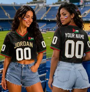 Jordan Soccer Crop Top Jersey, Custom Name Number Football Fan Crop Tee