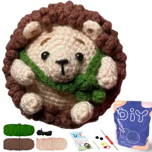 YAMAXIN DIY Crochet Kit for Beginners Easy Craft Tool Set with Hedgehog Themed Design Arts And Crafts Knitting Project for Starters Crochet Gifts Crochet Items