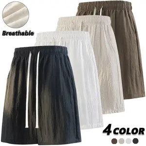 EKF Men’s Breathable Ruched Drawstring Shorts (mid-thigh length) | Lightweight, breathable fabric creates a relaxed, effortless look for summer streetwear and everyday wear