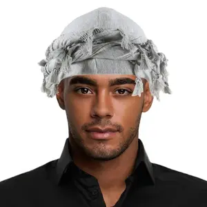 Vintage Ethnic Turban for Men with Tassel - Soft Durag Head Wraps for Outdoor Adventures - Stylish Traditional Headwear for Cultural Elegance & Comfort