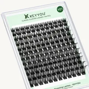 KEYYOU DIY Lash Clusters Volume Lash Extensions Wispy Comfortable Cluster Lashes Eyelash Extensions Makeup Cosmetic Easy DIY at Home TikTok Shop SpringGlowUp