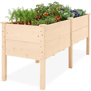 Best Choice Products 72 x 24" x 30" Raised Garden Bed, Extra Deep 16" Depth, Elevated Wood Planter Stand"